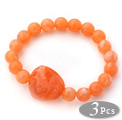 3 Stycken Orange färg akryl Stretch armband armband (totalt 3 stycken)