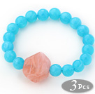 3 Pièces bleu ciel couleur acrylique Bracelet extensible Bracelet (totales 3 pièces)