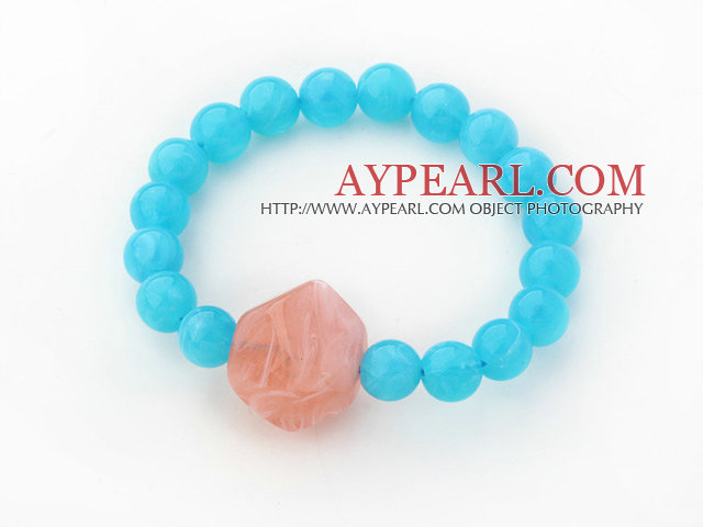 3 Pièces bleu ciel couleur acrylique Bracelet extensible Bracelet (totales 3 pièces)