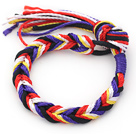 Enkel stil Multi Color tråd justerbar vävda Wish armband