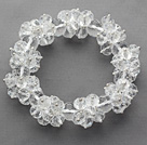 White Series Faceted 8-10mm Clear Crystal Stretch Bracelet