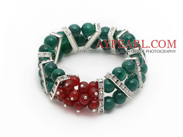 2013 Craciun Green Design două linii Agate și carneol brățară Stretch cu stras accesorii