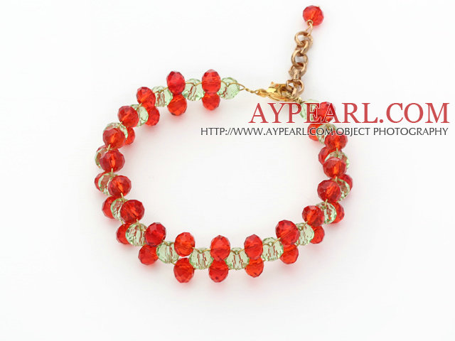 2014 Christmas Design 6mm Red and Green Crystal Bracelet with Extendable Chain