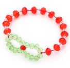 2014 Christmas Design Red Crystal and Green Crystal Stretch Bracelet
