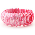Classic Design Hot Pink Color Trochus Shell Stretch Bracelet