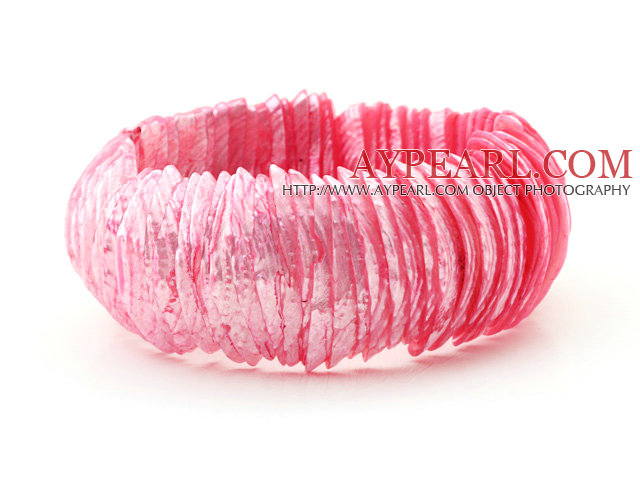 Κλασικό Σχεδιασμός Hot Pink Χρώμα Trochus Shell Stretch βραχιόλι