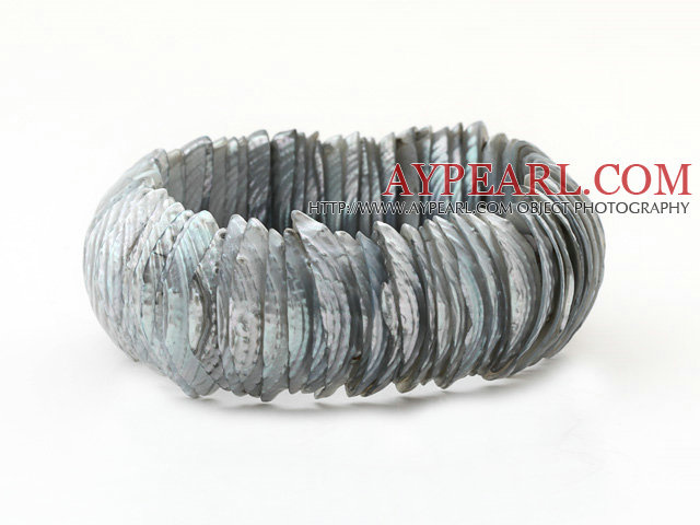 Classic Design Gray Color Trochus Shell Stretch Bracelet