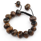 Assortert Filet Uregelmessig Shape Tiger Eye Knyttet justerbar snor armbånd