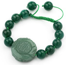 Green Series Assorted Round Aventurine Knotted Adjustable Drawstring Bracelet