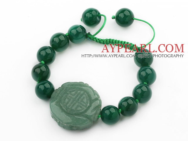 Green Series Assorted Round Aventurine Knotted Adjustable Drawstring Bracelet