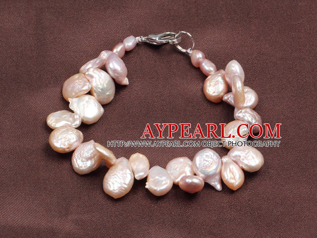 Bouton d'eau douce Mode Pirple Natural Bracelet Perle