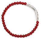 Mode A grade Runde Achat und Tibet Silber Tube Perlen-Charme Armband