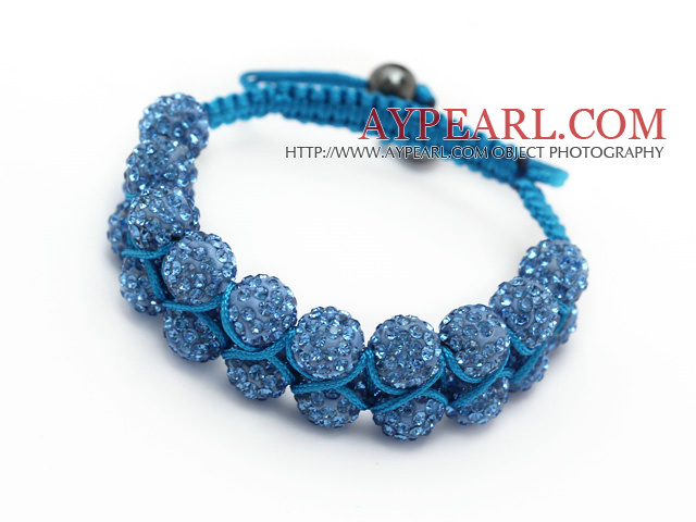 ziemlich Ebenenstil 10mm blau Strass wowen einstellbar blauen Kordel Armband