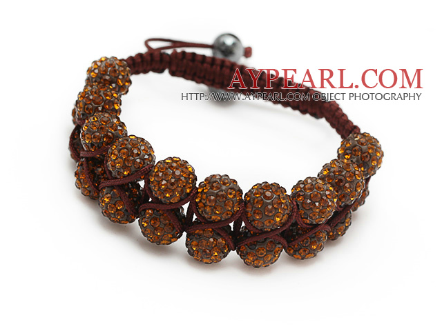 nette Schicht 10mm Champagner Strass wowen Kordelzug Armband