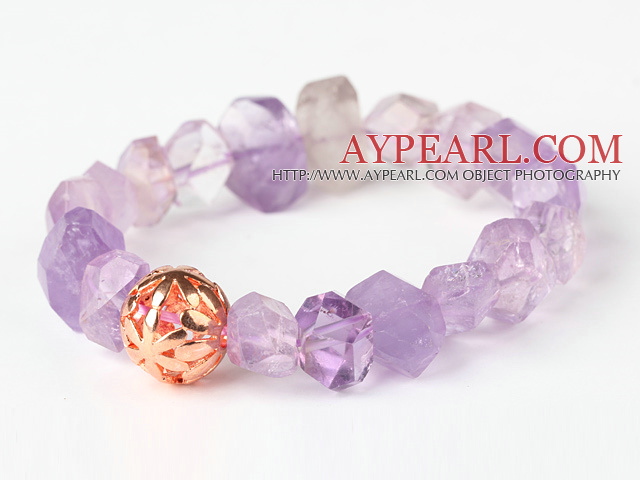 Fashion Einfallswinkel Amethyst Armband-Armband mit dem Goldenen Ball