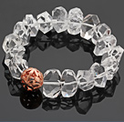 Mode Natural infallsvinkel White Crystal Bangle armband med Hollow Golden Ball