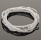 Summer Lovely Handmade Multi Strands Mini Clear Crystal Beads Bracelet