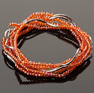 Summer Lovely Handmade Multi Strands Mini Orange Crystal perler armbånd