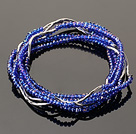 Été belle main multi brins mini bleu bracelet de perles de cristal