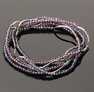 Schöne SommerhandmadeMulti Strands Mini Lila Kristall-Perlen -Armband