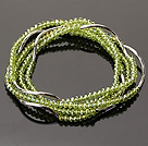 Summer Lovely Handmade Multi Strands Mini Green Crystal Beads Bracelet