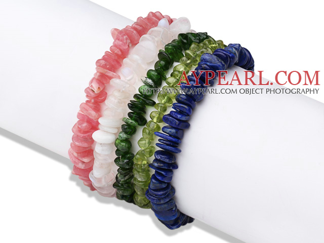 Summer Design 5 pcs A Grade Multi Color Semi-precious Stone Stretchy Bracelets