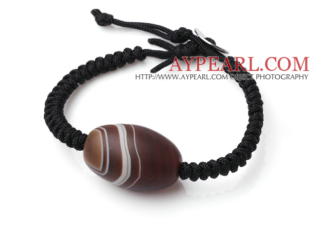 Vintage Style mată Banded Agate brățară de mână-tricotate 