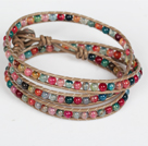 Assortiment Multi Color Agate Perles Wrap Bracelet