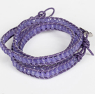 Wholesale 4mm Purple Color Candy Jade Beads Four Times Wrap Bangle Gracelet