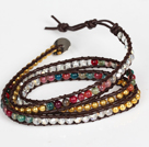 Assortiment Multi Color Agate et Crystal Wrap Bracelet