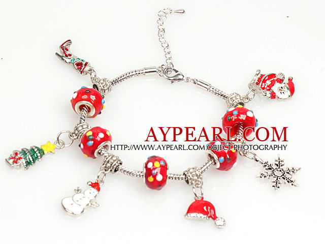 Fashion Style Red Charm Christams Bracelet with Extendable Chain