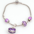 Fashion Style Purple Color Charm rannerengas kanssa Toive laatikko riipus