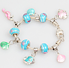 Fashion Style Ocean Series Charm Bracelet with Shell and Fish Pendant