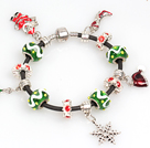 Wholesale Fashion Style Christmas Charm Bracelet with Black Leather