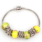 Wholesale Fashion Style Yellow Colored Glaze Charm Bracelet