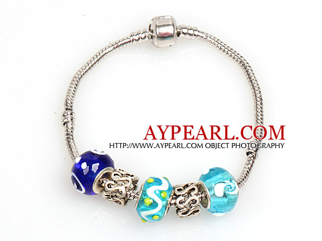 Fashion Style Blue Series Charm Colored Glaze Bracelet