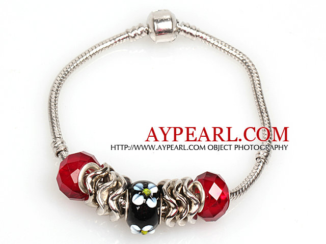 Fashion Style Red Colored Glaze Charm Bracelet