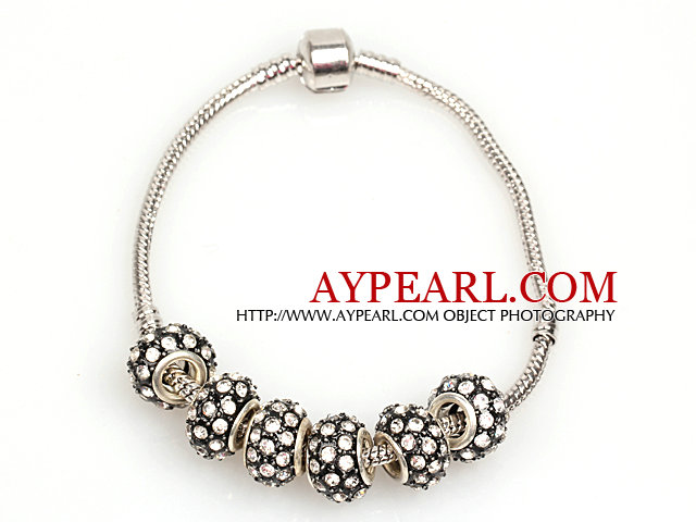 Fashion Style svart färgad glasyr Charm Bracelet