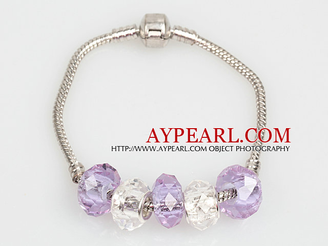 Mode Lumière Purple Style Man Made Charm Bracelet Cristal