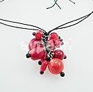 coral pearl garnet necklace