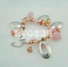 Pearl rose bracelet à quartz