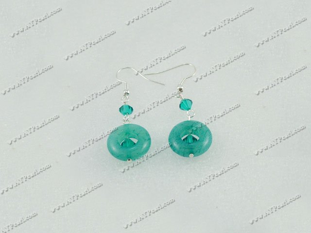 Boucles d'oreilles en cristal de jade bleu