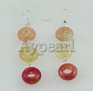 three color jade earrings