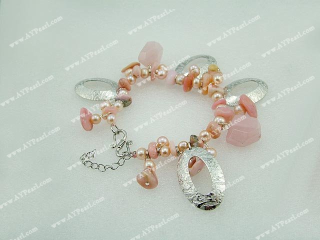 Pearl rose bracelet à quartz