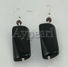 Wholesale Gemstone Jewelry-garnet black agate earrings