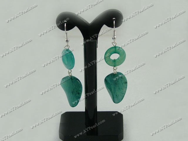 Boucles d'oreilles jade bleu