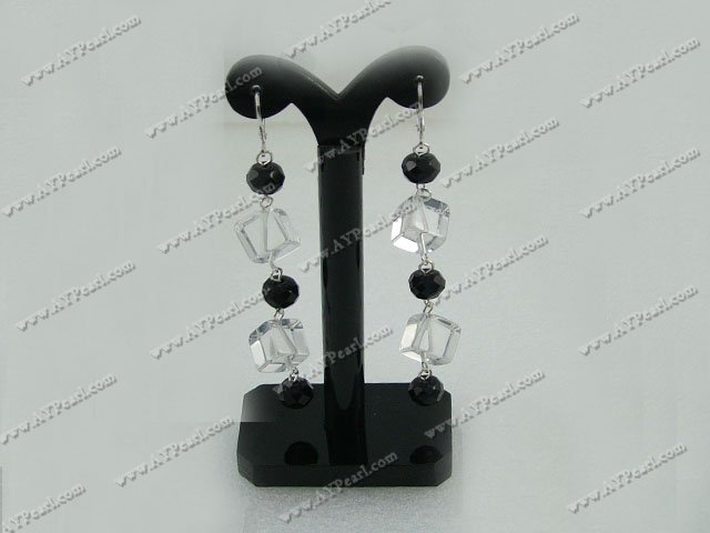 black and white crystal earrings