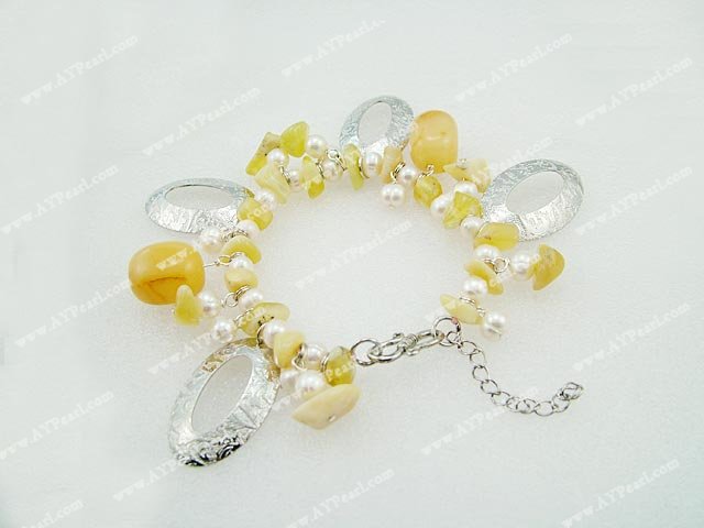 pearl yellow jade yellow gem bracelet