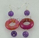 Wholesale Gemstone Earrings-Amethyst three-color jade earrings