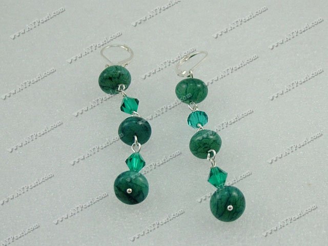 Boucles d'oreilles en cristal autrichien jade